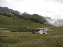 Notre campement au lac Chavillon
